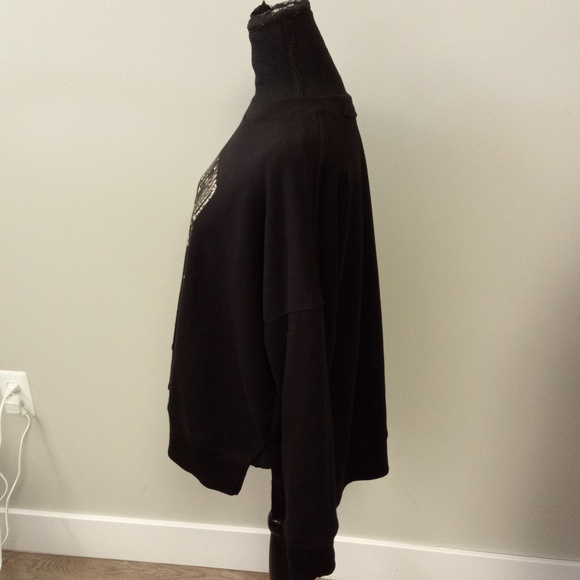 Time and Tru "Half Hood Half Holy" Custom Black/Leopard Print Sweatshirt… - Picture 4 of 7